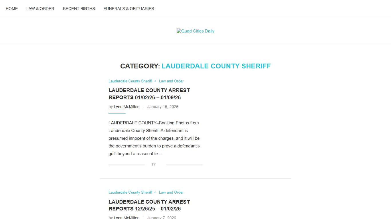 Lauderdale County Sheriff – Quad Cities Daily